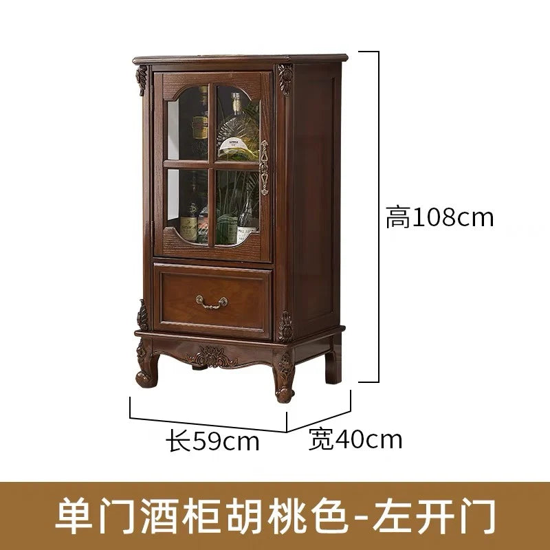 American solid wood wine cabinet, living room single door