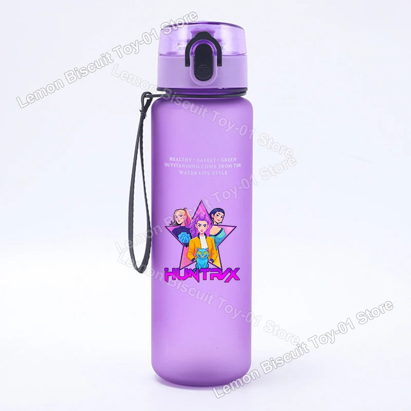 650ml KPop Demon Hunting Series Water Bottle Pop-up Lid Hot Movies Frosted Drink Cup Leak Proof Portable Tour Hiking Sports Gift