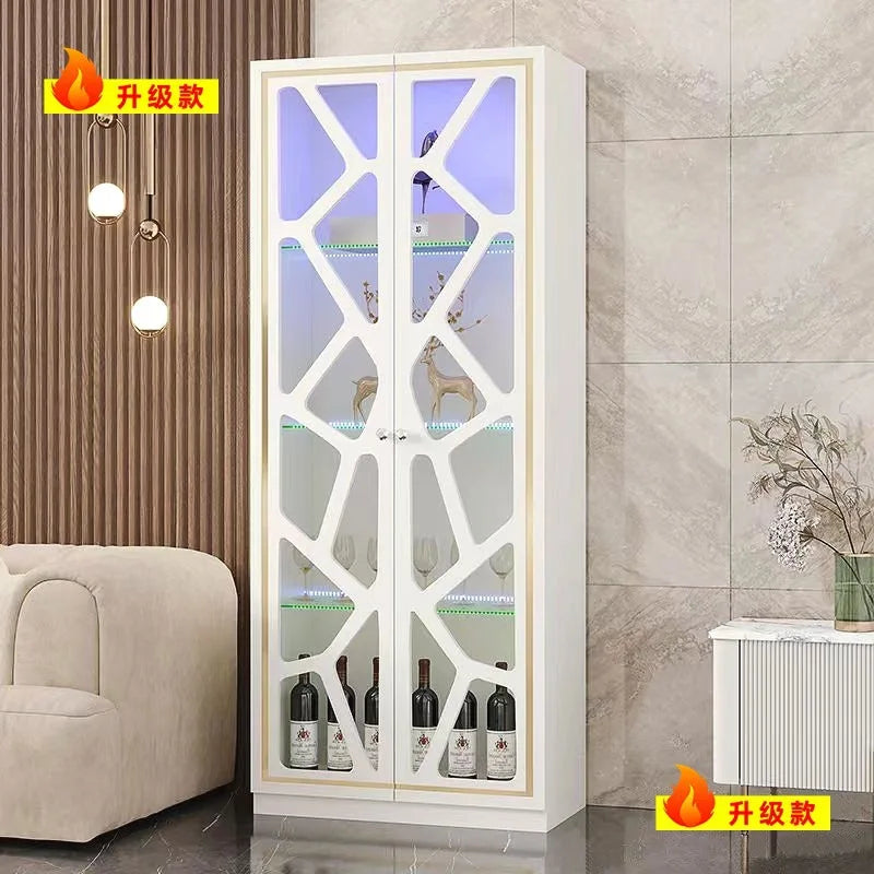 Customized. Y Ying 3 2025 New Wine Cabinet European Style Glass Wine Cabinet Wall Dining Room Sideboard Storage Curio Cabinet Li