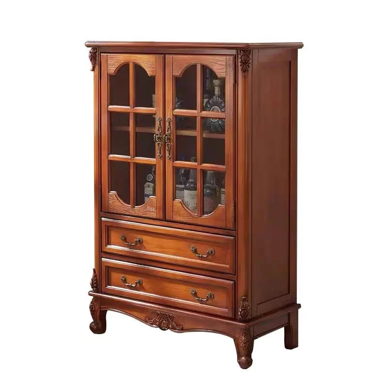 American solid wood wine cabinet, living room single door