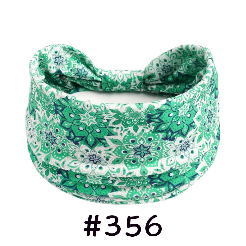 Boho Headbands for Women Knotted Wide Headwrap Turban Yoga Workout Head Bands Stretch Hiarbands Cotton Bandana Hair Accessories