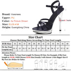 2024 Ultra High Heels 12CM Women's Shoes Slim Clear Heels Crystal Cross-tied Sandals T-show Model Shoes Buckle Strap Stiletto
