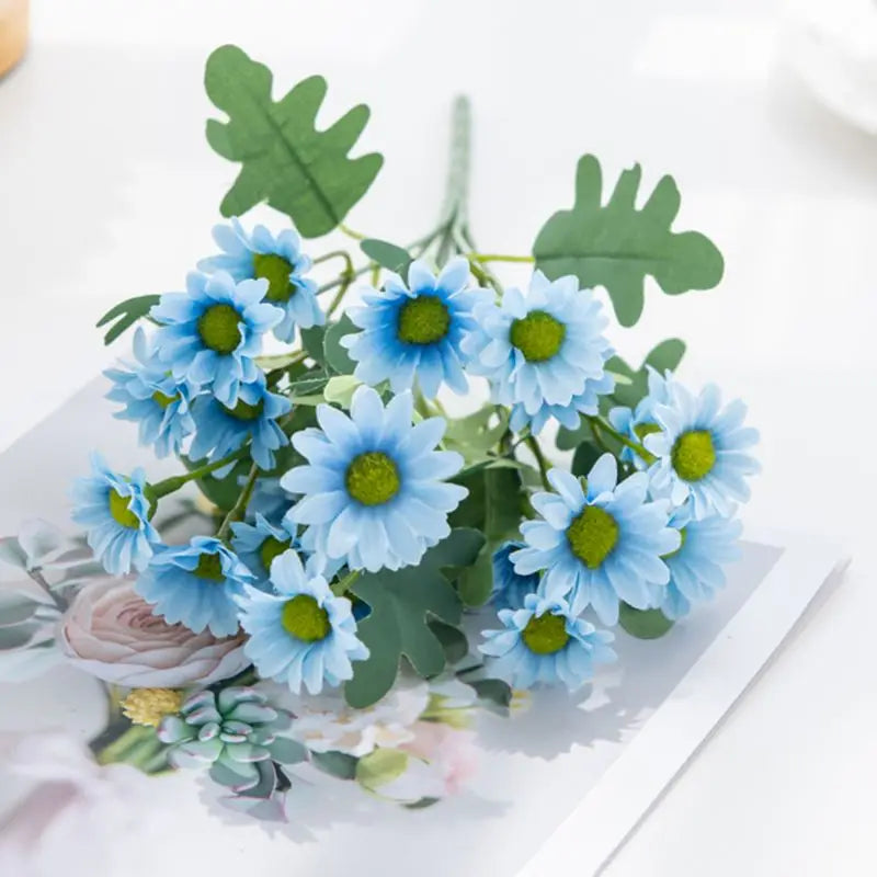 21 Heads Artificialflower Autumn Silk Daisy Bouquet Decor Vase Home Wedding Decor Household Products Holiday Party DIY gift box