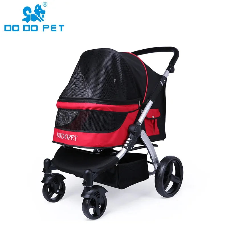 Foldable Large Size Luxury Pet Cart Large Dog Cart Multiple Cats for Outdoor Strolling Dog Walking Cart Portable 2024 Newest