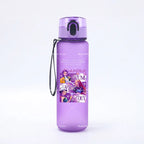 650ML KPop Demon Hunters Water Cup Trend Simple Frosted Sports Water Cup Boys Girl Portable Drop-proof Outdoor Fitness Jug Gift