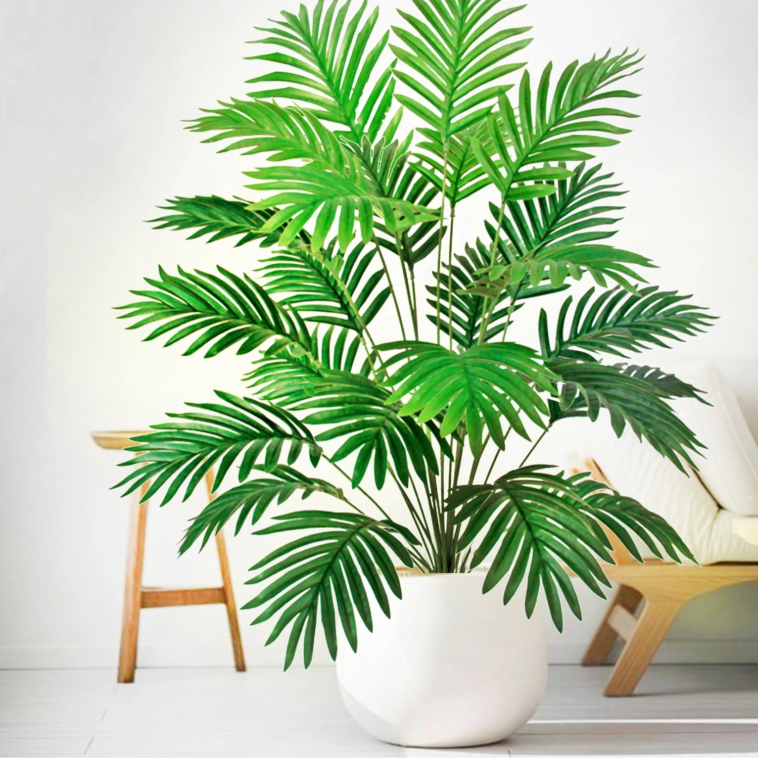 53-123cm  Artificial Palm Tree Tropical Fake Plant Green Plastic Palm Leaf Branches Suitable for Home Garden Decoration