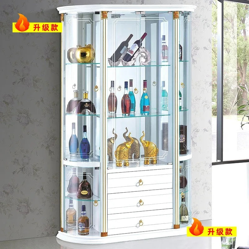 Customized. Y Ying 3 2025 New Wine Cabinet European Style Glass Wine Cabinet Wall Dining Room Sideboard Storage Curio Cabinet Li