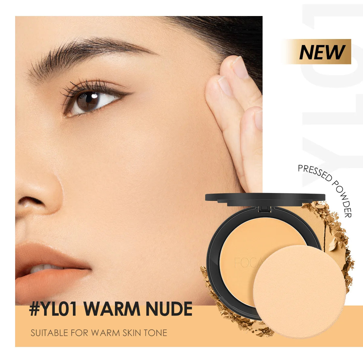 Focallure Mineral Face Pressed Powder 3 Colors Waterproof Natural Concealer Contouring Makeup Face Powder Oil Control