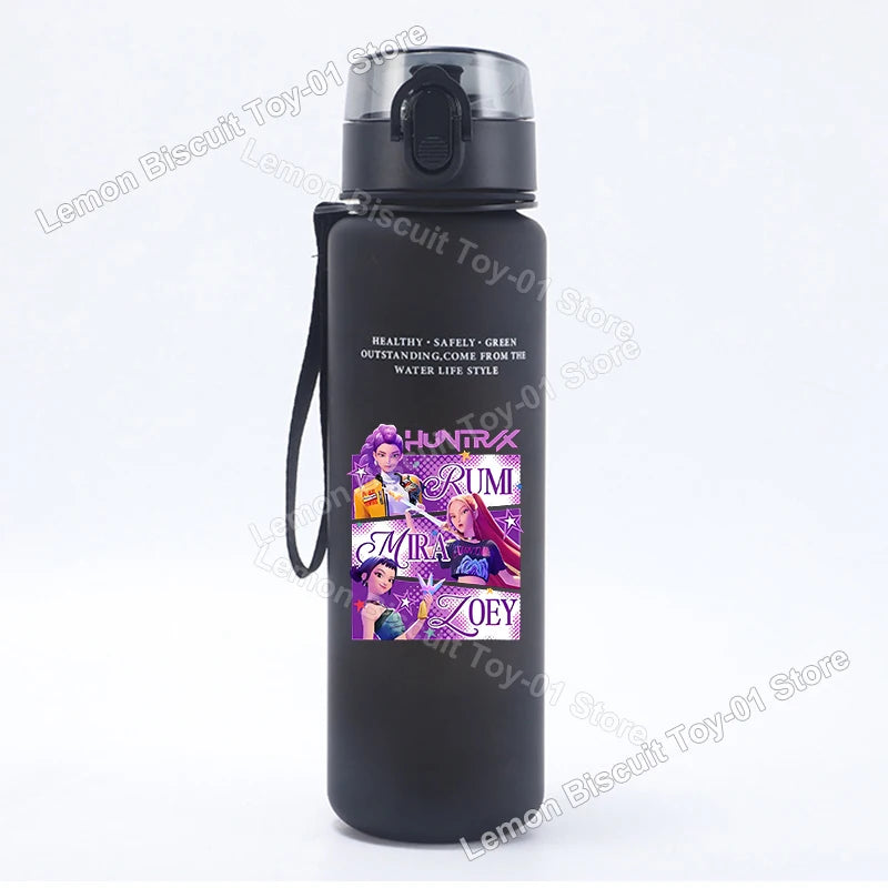 650ml KPop Demon Hunting Series Water Bottle Pop-up Lid Hot Movies Frosted Drink Cup Leak Proof Portable Tour Hiking Sports Gift