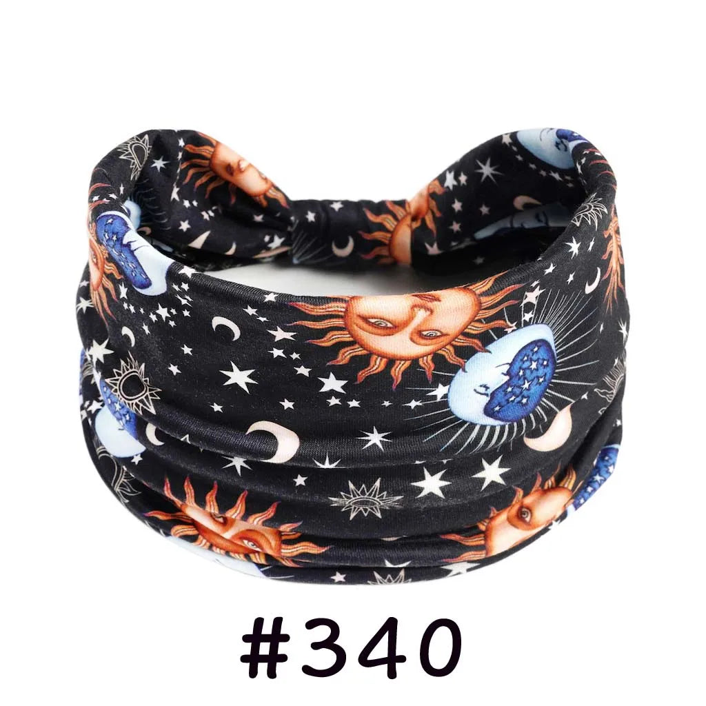 Boho Headbands for Women Knotted Wide Headwrap Turban Yoga Workout Head Bands Stretch Hiarbands Cotton Bandana Hair Accessories