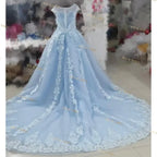 Brides Wedding Dress V-neck Luxury Lace Wedding Gown With Train Classic Ball Gown Plus Size Customized Vestido De Noiva