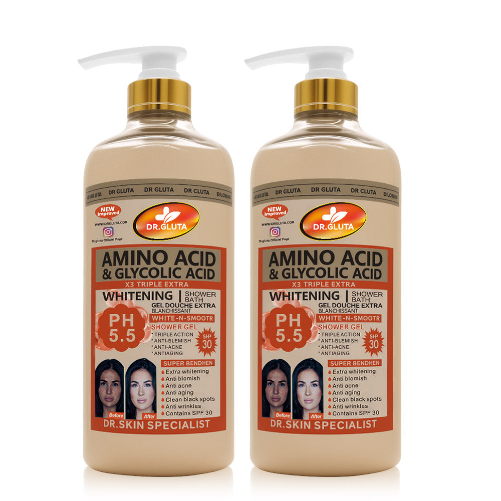 Amino Acid & Glycolic Acid Shower Gel Anti-aging Whitening Body Skin Care Brightening Bath Wash