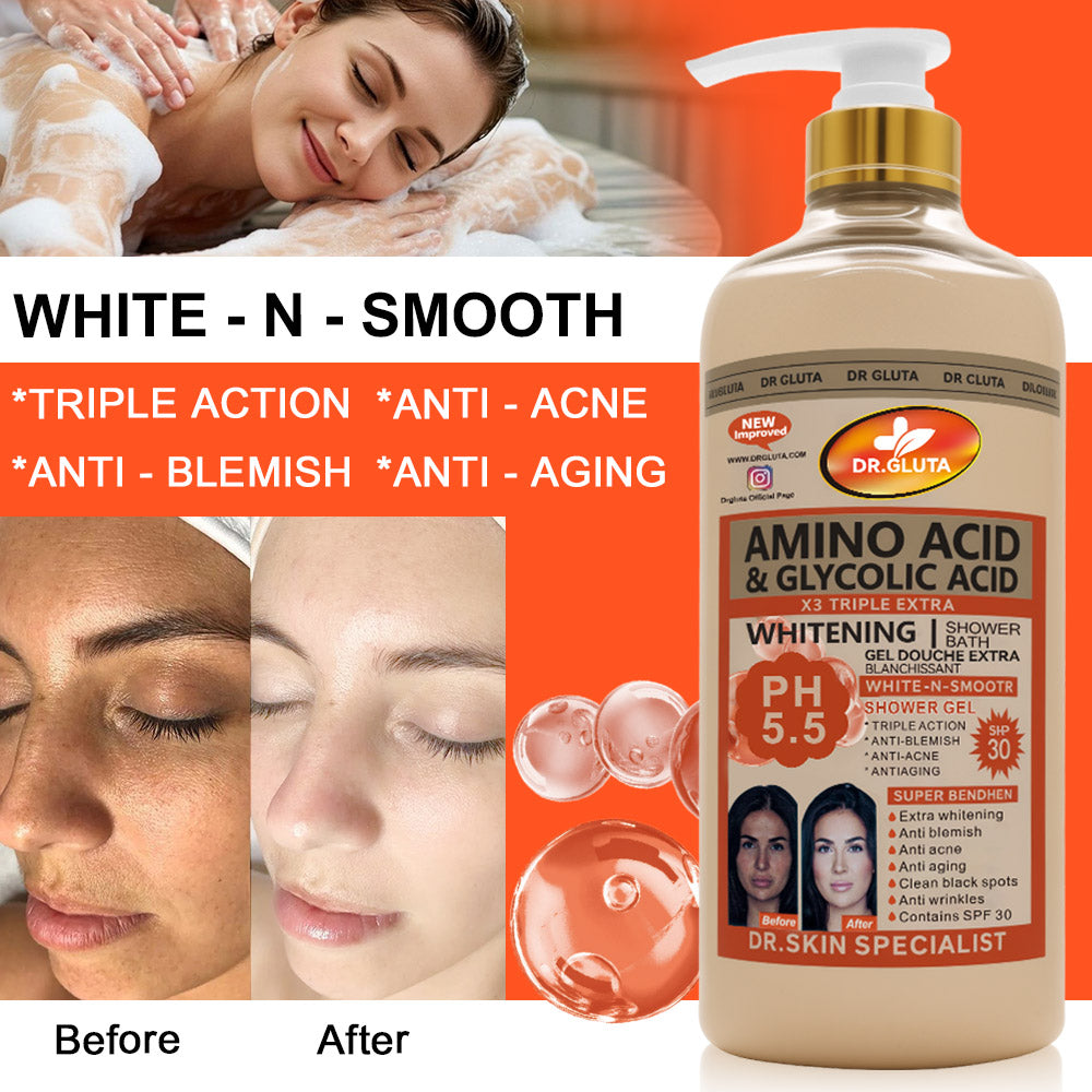 Amino Acid & Glycolic Acid Shower Gel Anti-aging Whitening Body Skin Care Brightening Bath Wash
