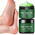 2 pots de Crme pour Pieds  lHuile dArbre  Th Enrichie en Vitamine E loe Vera et Menthe  Hydratation Intense des Peaux Sches Rugueuses Fissures  Teinte Beige Clair  Parfum Frais LongLasting  Teneure Richement Stroles Vegetaliens